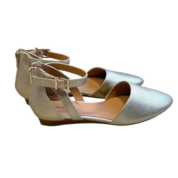 Comfortview The Paris Flat Gold Size 8 - Picture 11 of 15